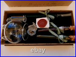 Vintage Handmade Rubinato Glass Fountain Pen set with ink well from Italy