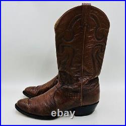Vintage Tony Lama Mens 10.5 B Lizard Honey Brown Exotic Western Cowboy Boots EUC
