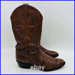 Vintage Tony Lama Mens 10.5 D Lizard Honey Brown Exotic Western Cowboy Boots EUC