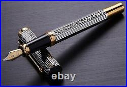 Xezo Handmade Legionnaire Fine Fountain Pen withSerial. 18k Gold Platinum Plated