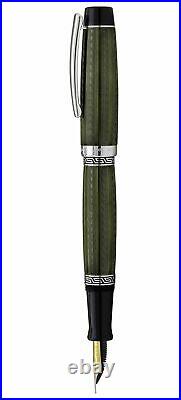 Xezo Handmade Maestro LeGrand Moldavite Green Serialized Fountain Pen, Fine Nib