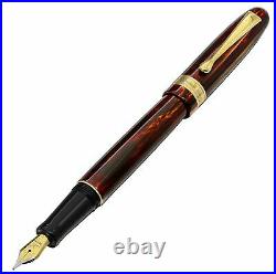 Xezo Handmade Phantom Mahogany Brown Fountain Pen, Fine Nib. 18k Gold Pltd, LE