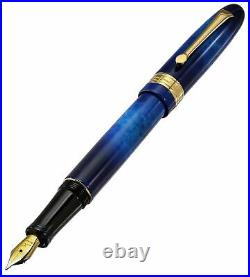 Xezo Handmade Phantom Stardust Blue Fountain Pen, Extra Fine Nib. Gold Plat, LE