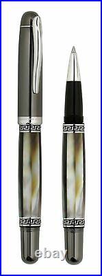 Xezo Handmade Platinum Plated Rollerball Pen, Metallic Finish Maestro Black