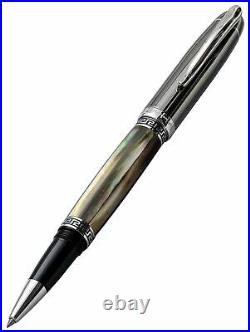 Xezo Handmade Platinum Plated Rollerball Pen, Metallic Finish Maestro Black