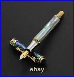 Xezo Maestro Handmade Mother of Pearl, Sea Shell Fine Fountain Pen, 18K Gold