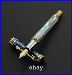 Xezo Maestro Handmade Mother of Pearl, Sea Shell Fine Fountain Pen, 18K Gold PL
