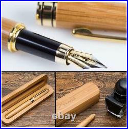 ZenZoi Fountain Pen Ink Set with Case Handmade Bamboo Vintage